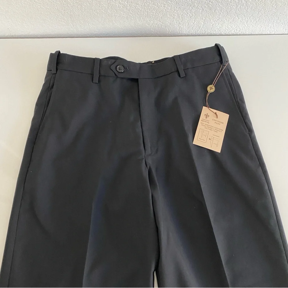 Ascott Browne Expander Flat Front black Dress Pants